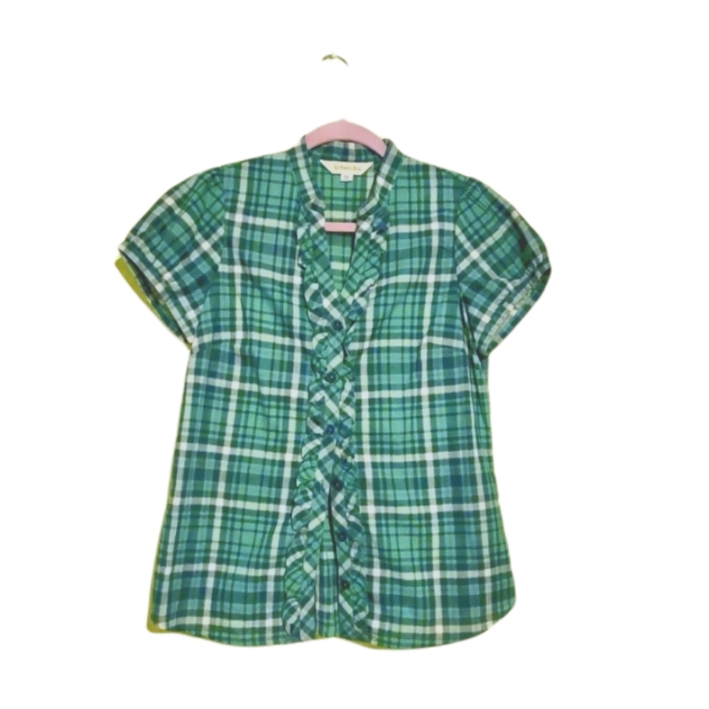 St John's Bay plaid blouse.
